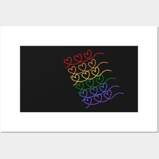 Rainbow Hearts Posters and Art